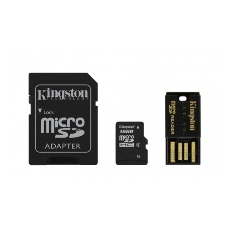 Kingston 16GB Multi Kit  Mobility Kit Clase 4, incl. Tarjeta microSDHC con Adaptadores SD y USB