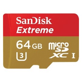 SanDisk Memoria Flash Extreme, 64GB MicroSDXC UHS-I Clase 10, con Adaptador