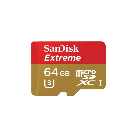 SanDisk Memoria Flash Extreme, 64GB MicroSDXC UHS-I Clase 10, con Adaptador