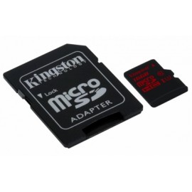 Memoria Flash Kingston, 16GB microSDHC/SDXC UHS-I Clase 3, con Adaptador microSD