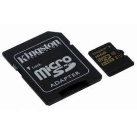 Memoria Flash Kingston, 16GB microSDHC SDXC UHS-I Clase 10, con Adaptador