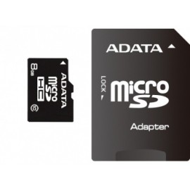 Memoria Flash Adata, 8GB microSDHC Clase 10, con Adaptador