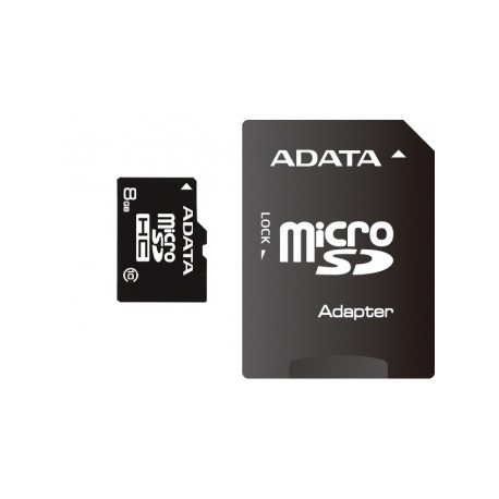 Memoria Flash Adata, 8GB microSDHC Clase 10, con Adaptador