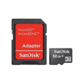 Memoria Flash SanDisk, 32GB microSDHC Clase 4, con Adaptador