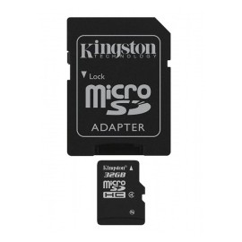 Memoria Flash Kingston, 32GB microSDHC Clase 4, con Adaptador