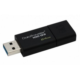 Memoria USB Kingston DataTraveler 100 G3, 64GB, USB 3.0, Negro