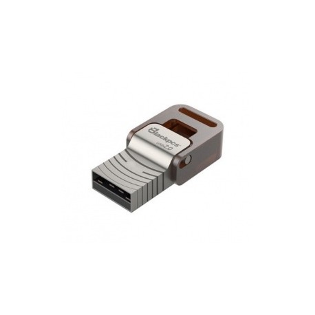 Memoria USB Blackpcs MO201 OTG, 32GB, USB 2.0, Plata