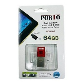 Memoria USB PORTO PDU100, 64GB, USB 2.0, Rojo