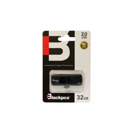 Memoria USB Blackpcs MU2101, 32GB, USB 2.0, Negro