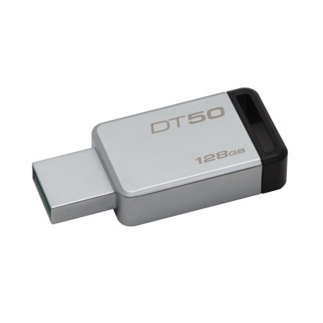 Memoria USB Kingston DataTraveler 50, 128GB, USB 3.0, Plata