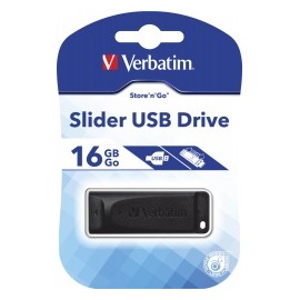 Memoria USB Verbatim, 16GB, USB 2.0, Negro