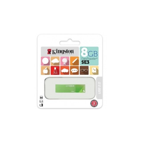 Memoria USB Kingston DataTraveler SE3 Back to School, 8GB, USB 2.0, Verde