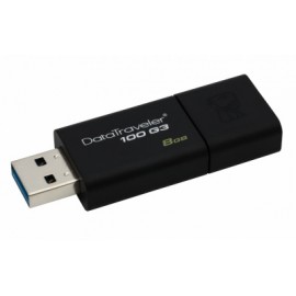 Memoria USB Kingston DataTraveler 100 G3, 8GB, USB 3.0, Negro