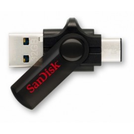 Memoria USB SanDisk Dual Tipo C, 32GB, USB 3.0, Negro