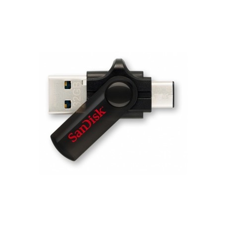 Memoria USB SanDisk Dual Tipo C, 32GB, USB 3.0, Negro