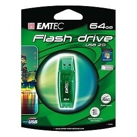 Memoria USB Emtec C400, 64GB, USB 2.0, Verde