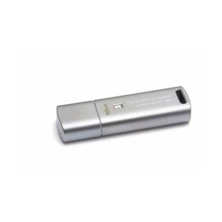 Memoria USB Kingston DataTraveler Locker G2, 16GB, USB 2.0, Seguridad Automatica de Datos Personales, Plata