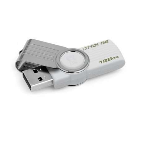 Memoria USB Kingston DataTraveler 101 G2, 128GB, USB 2.0, Blanco