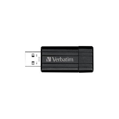 Memoria USB Verbatim PinStripe, 8GB, USB 2.0, Negro