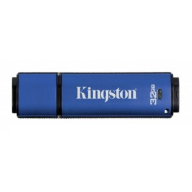 Memoria USB Kingston DataTraveler Vault Privacy, 32GB, USB 2.0, Encriptación de 256 bits, Azul