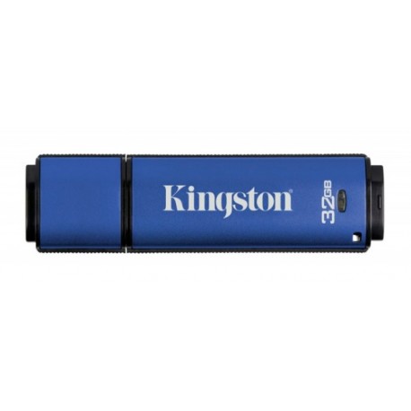 Memoria USB Kingston DataTraveler Vault Privacy, 32GB, USB 2.0, Encriptación de 256 bits, Azul