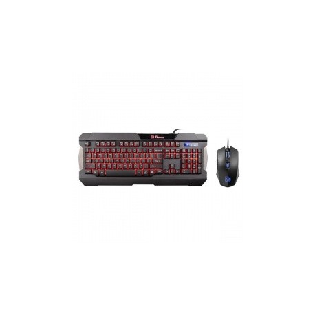 Kit Gamer de Teclado y Mouse Tt eSPORTS COMMANDER COMBO, Alámbrico, USB, LED Multicolor, Negro, Inglés