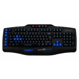 Teclado Gamer Game Factor KBG600 Alámbrico, Negro Azul (Español)