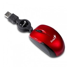 Mouse Genius Optico Micro Traveler Ruby, 1200DPI, USB, Rojo