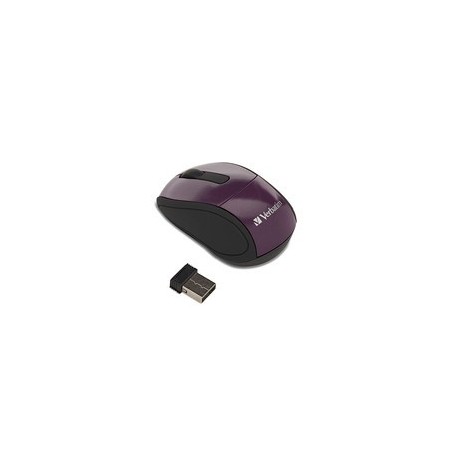 Mouse Verbatim Travel Óptico 97473, Inalámbrico, Morado