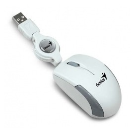 Mouse Genius Optico Micro Traveler, 1200DPI, USB, Blanco