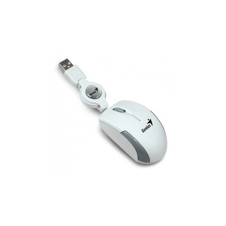 Mouse Genius Optico Micro Traveler, 1200DPI, USB, Blanco