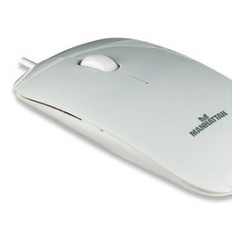 Mini Mouse Manhattan Óptico Silueta, Alámbrico, 1000DPI, USB, Blanco
