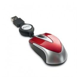 Mouse Verbatim Travel Óptico 97255, USB, Rojo