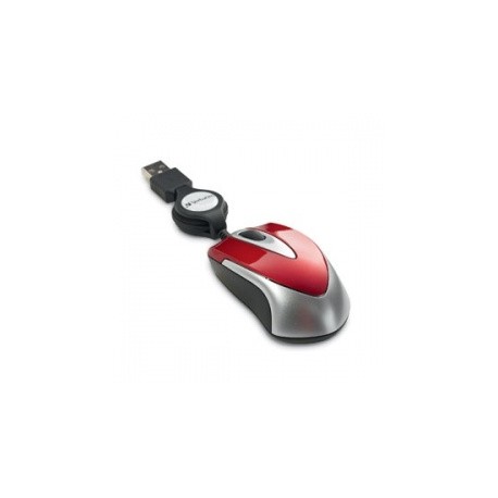 Mouse Verbatim Travel Óptico 97255, USB, Rojo