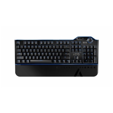 Teclado Gamer Azio MGK L80 LED Azul, Teclado Mecánico, Kailh Blue, Alámbrico, Negro (Inglés)