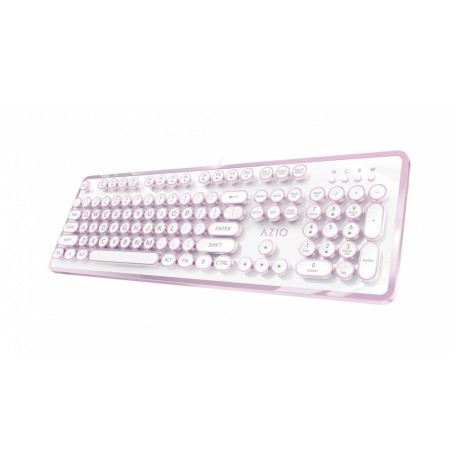 Teclado Azio MK-RETRO, Alámbrico, USB, Rosa