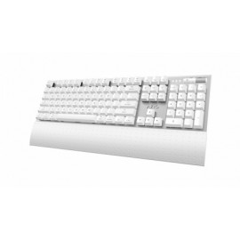 Teclado Azio MK-MAC, Mecánico, Cherry MX Marrón, Inalámbrico, Bluetooth, Blanco - para Mac (Inglés)