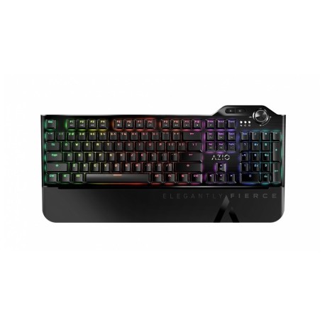 Teclado Gamer Azio MGK L80 RGB, Teclado Mecánico, Kailh Brown, Alámbrico, Negro (Inglés)