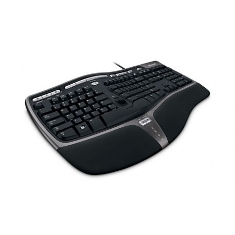 Teclado Microsoft Natural Ergonomic Keyboard 4000 for Business, Alámbrico, USB, Negro (Inglés)