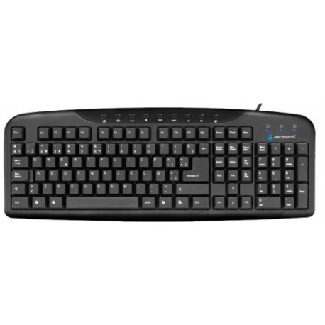 Teclado Acteck Multimedia AT-3200, Alámbrico, USB, Negro (Español)