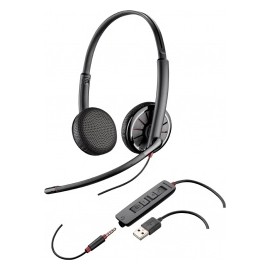 Plantronics Audífonos con Micrófono C325-M, Alámbrico, 3.5mm, USB, Negro