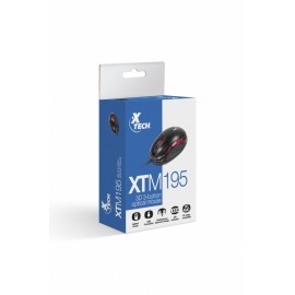 Mouse Xtech Óptico XTM-195 Alámbrico, USB, 1000DPI, Negro