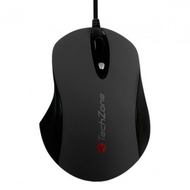 Mouse Techzone Óptico TZ16MOU01-ALA, Alámbrico, 1600DPI, Negro