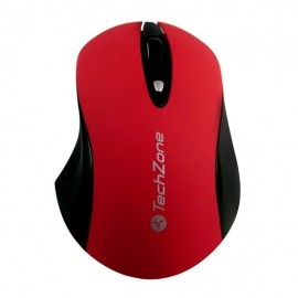 Mouse TechZone Óptico, RF Inalámbrico, 1600DPI, Rojo