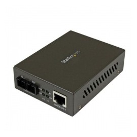 StarTech.com Convertidor de Medios Gigabit Ethernet RJ45 a Fibra Óptica SC Monomodo, 15km