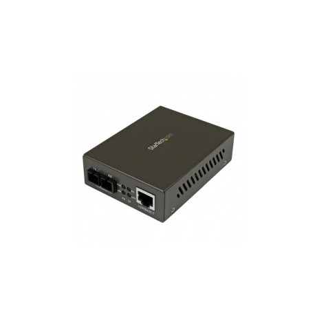 StarTech.com Convertidor de Medios Gigabit Ethernet RJ45 a Fibra Óptica SC Monomodo, 15km