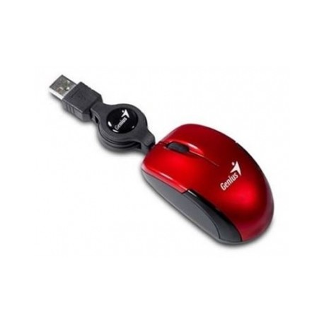 Mouse Genius Óptico Micro Traveler V2, Alámbrico, USB, 1000DPI, Rojo