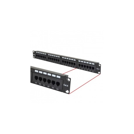 Logico Panel de Parcheo 24 Puertos UTP Cat6, Negro