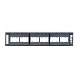 Panduit Panel de Parcheo CPP12WBL con 12 Puertos Mini-Com, Negro