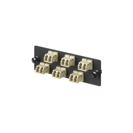 Panduit Panel de 6 Adaptadores de Fibra Óptica LC Dúplex Multimodo, Marfil